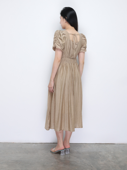 Short Sleeve Pleaetd Dress 34724