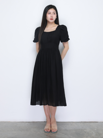 Short Sleeve Pleaetd Dress 34724