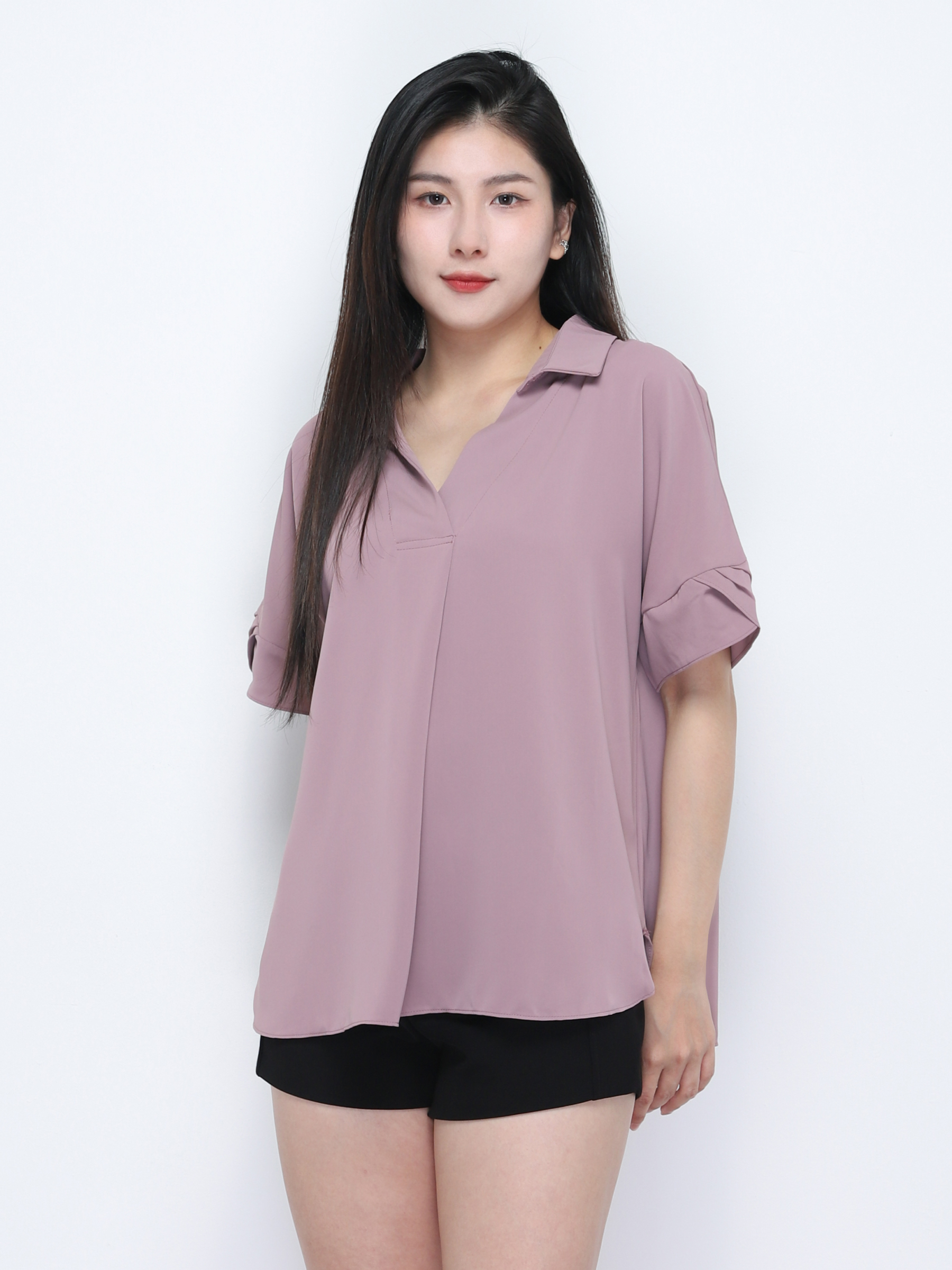 Short Sleeve V Neck Top 34740