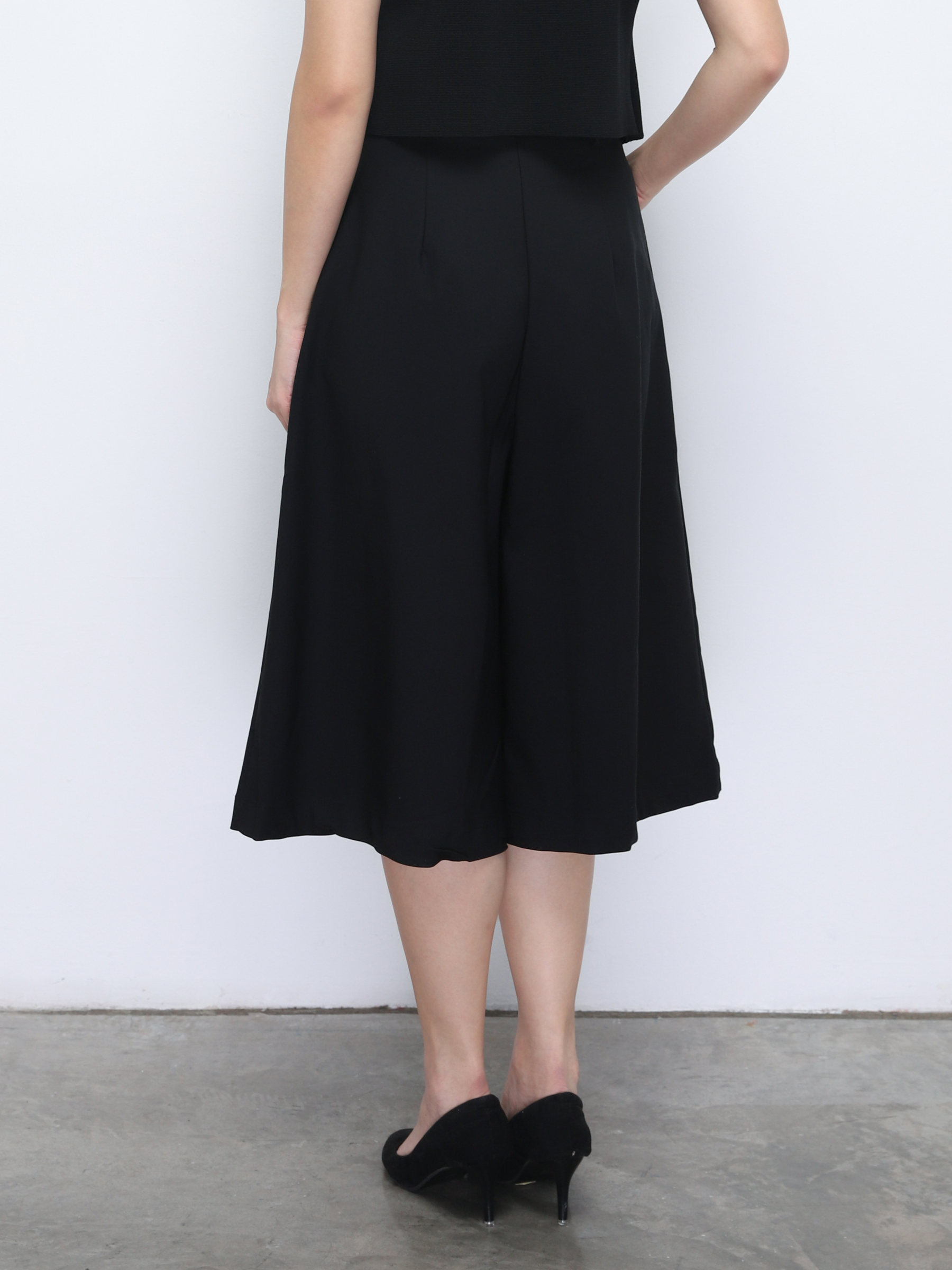 High Waist Front Button Pleated Midi Pant 34707