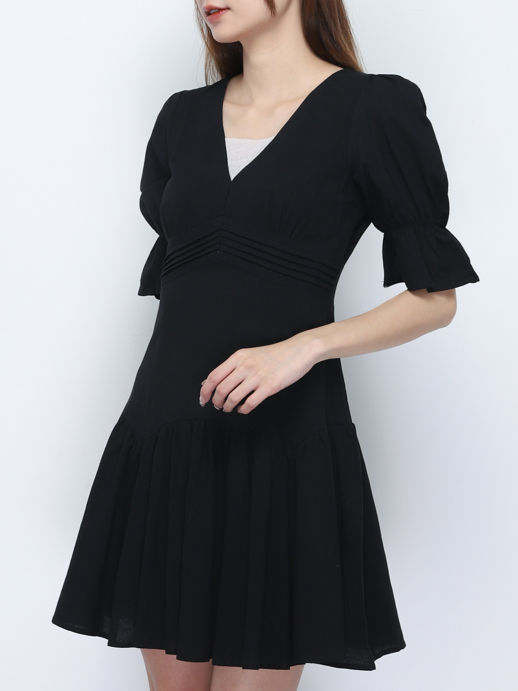 V Neck Long Sleeve Dress 20204