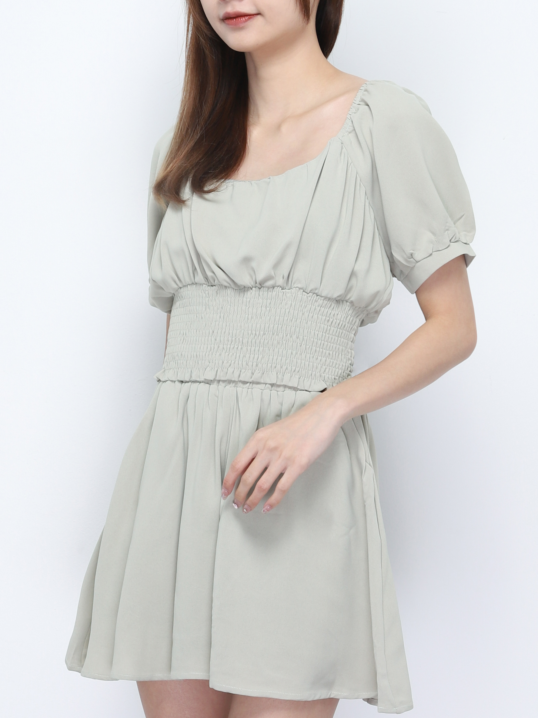 Square Neck Puff Sleeve Top And Short Pant With Belt Set 20271