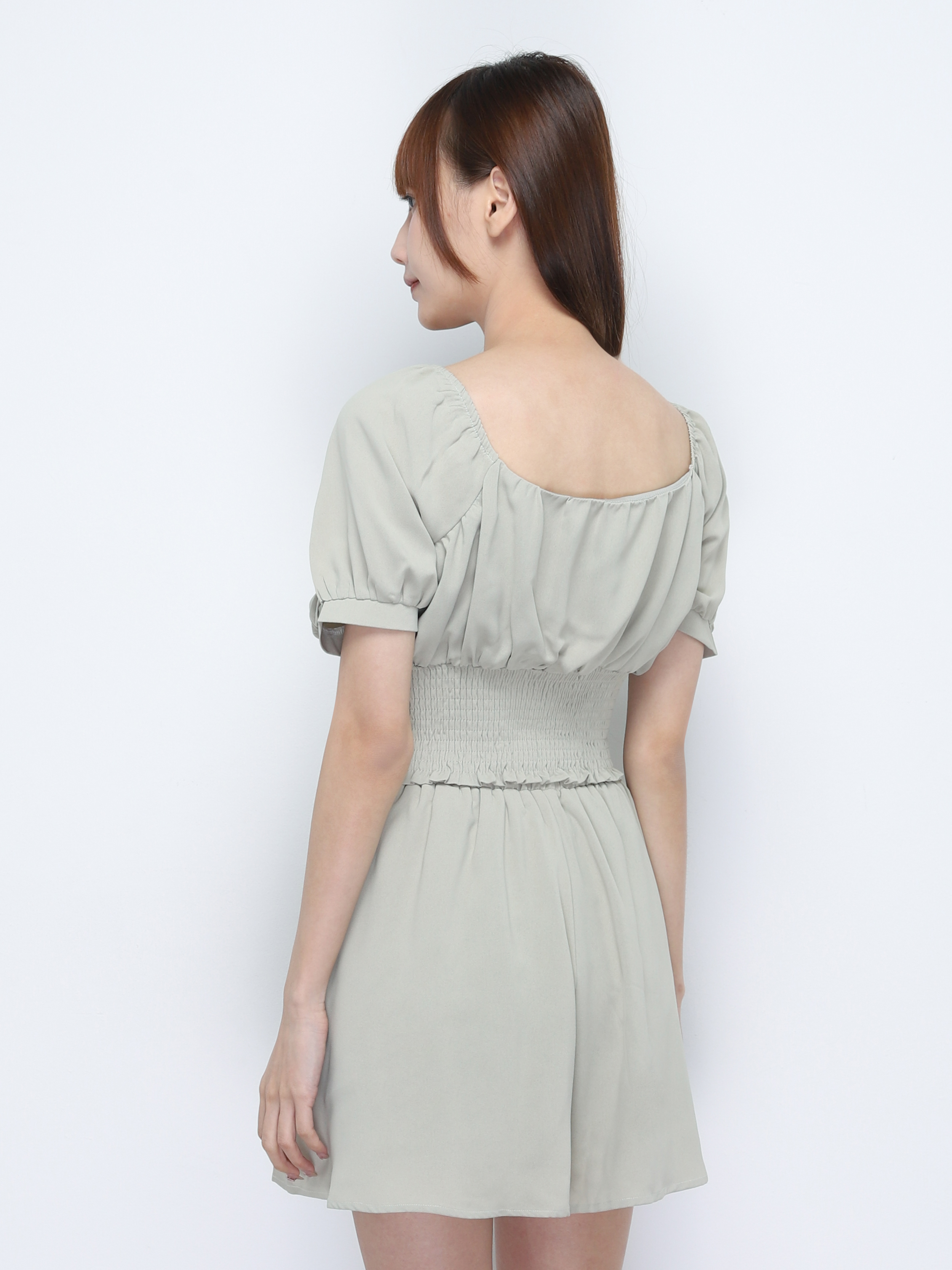 Square Neck Puff Sleeve Top And Short Pant With Belt Set 20271