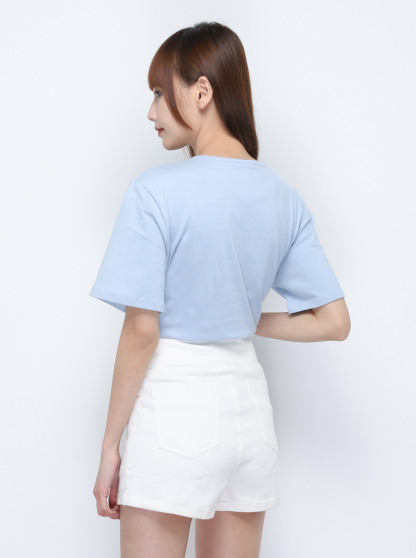 Round Neck Decorative Chain Top 20180