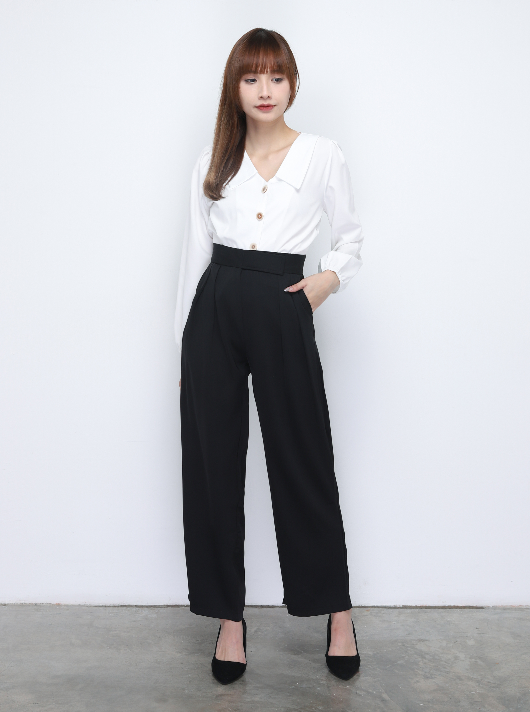 High Waist Formal Wide Leg Long Pants 20294