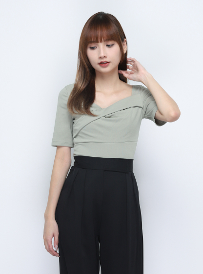 Sweetheart Neckline Wrap Top 20410