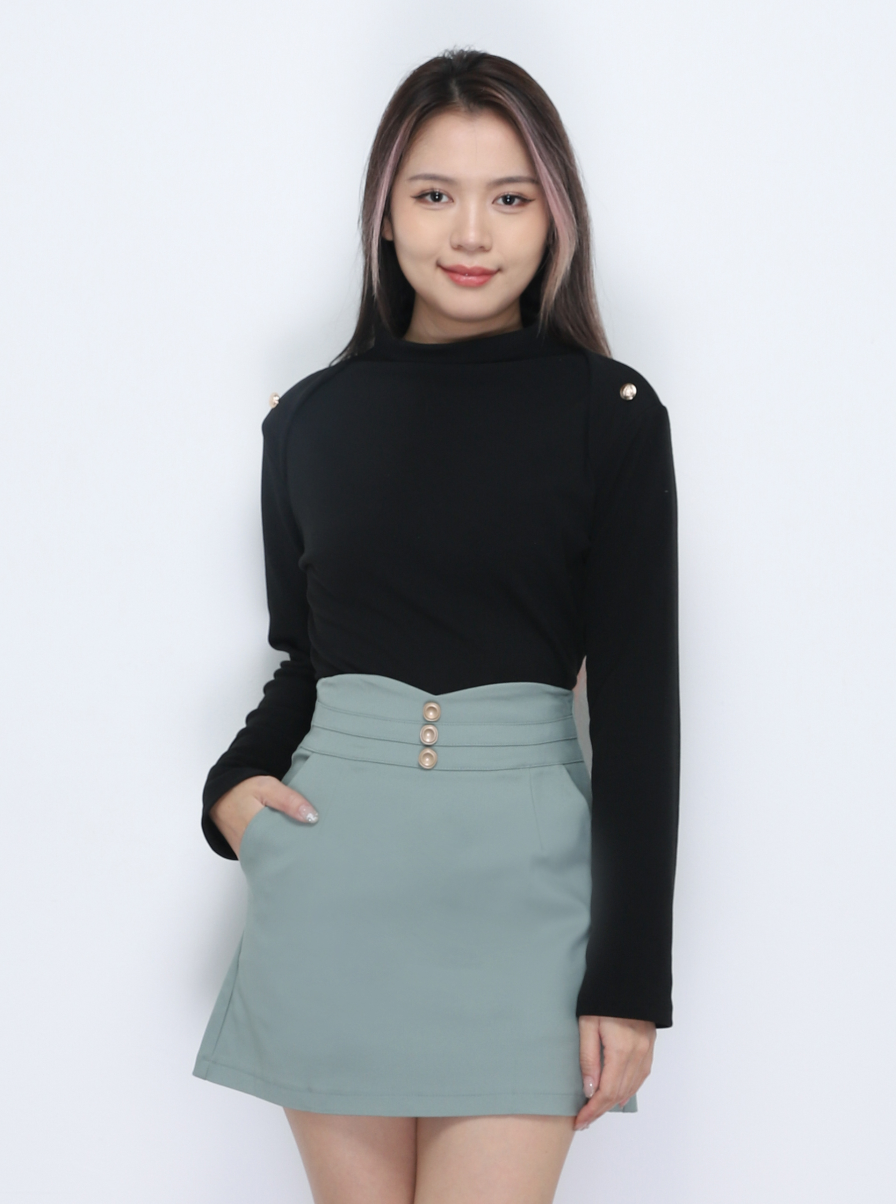 High Waist Side Pocket Skirt Pants 34625
