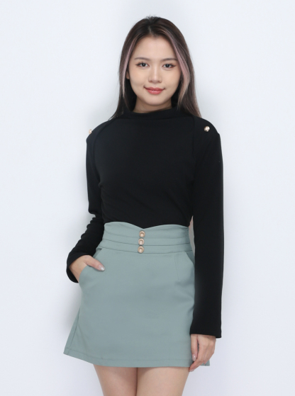 High Waist Side Pocket Skirt Pants 34625