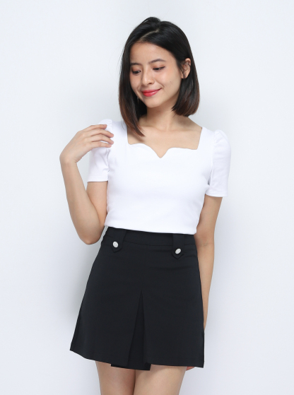 High Waist Back Zip Skirt Pants 34623