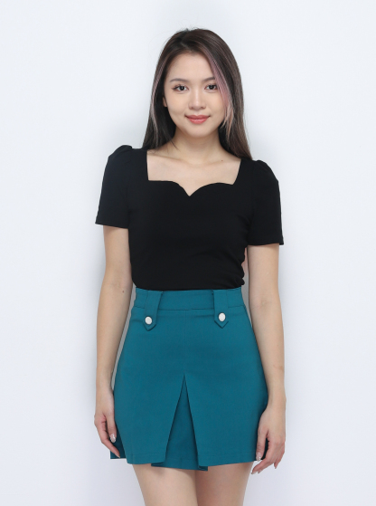 High Waist Back Zip Skirt Pants 34623