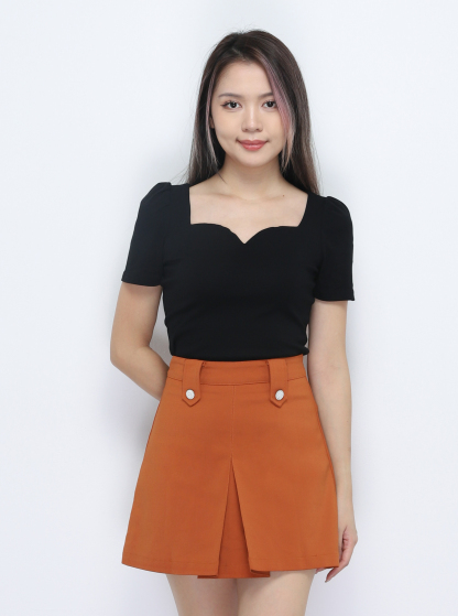 High Waist Back Zip Skirt Pants 34623