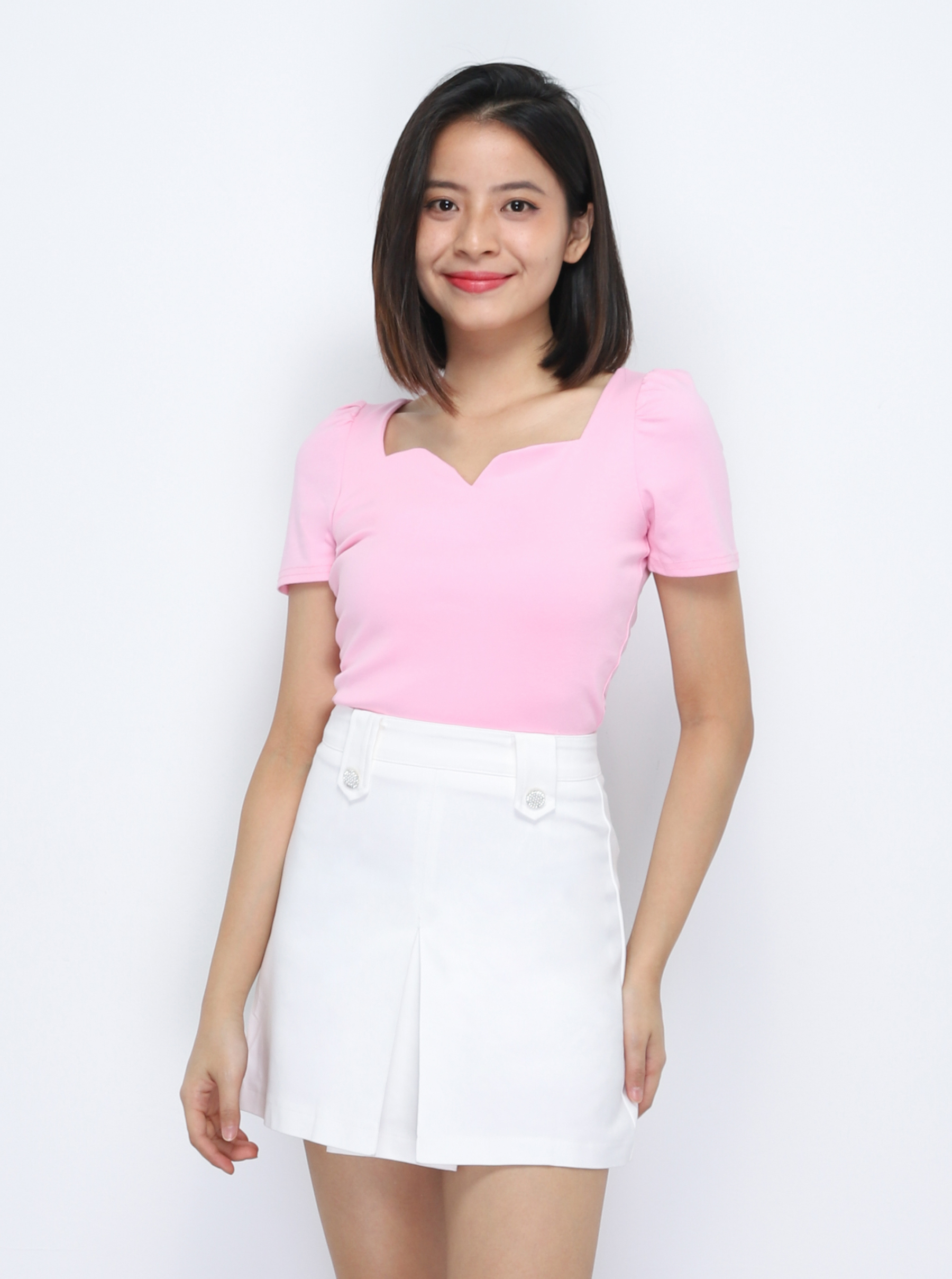 High Waist Back Zip Skirt Pants 34623