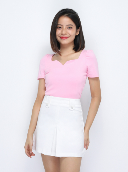 High Waist Back Zip Skirt Pants 34623