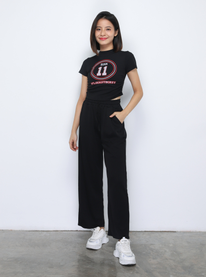 Short Sleeve Top With Long Pant Set 34774