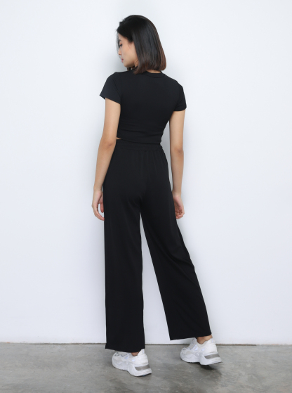 Short Sleeve Top With Long Pant Set 34774