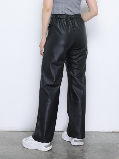 Leather Front Button Long Pant 34797