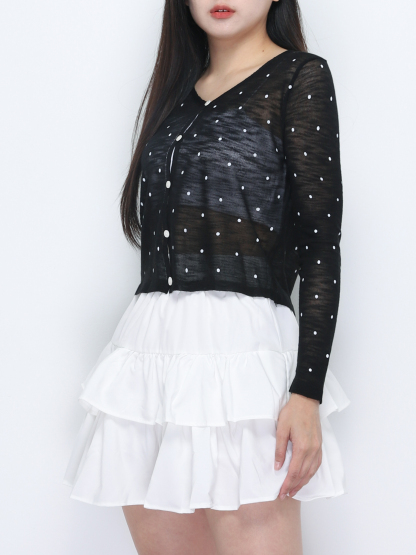 Long Sleeve Front Button Top 34779