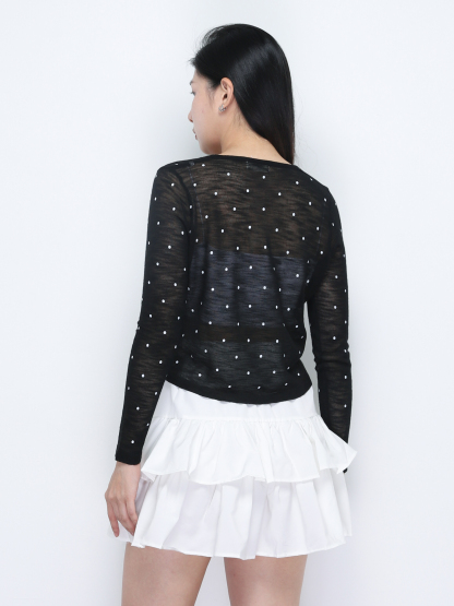 Long Sleeve Front Button Top 34779