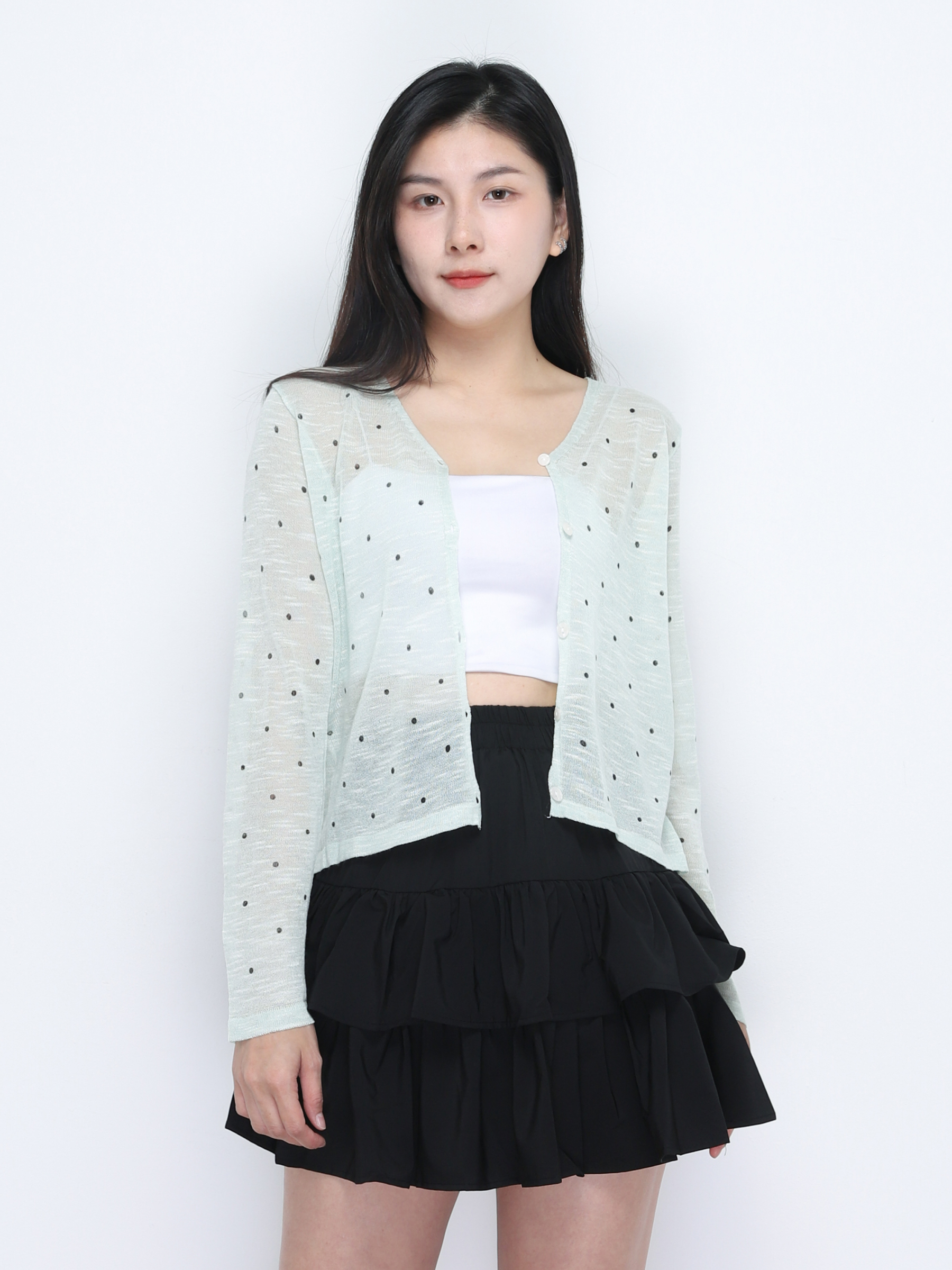 Long Sleeve Front Button Top 34779