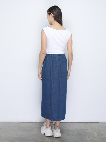 Boat Neckline Sleeveless Top 34669
