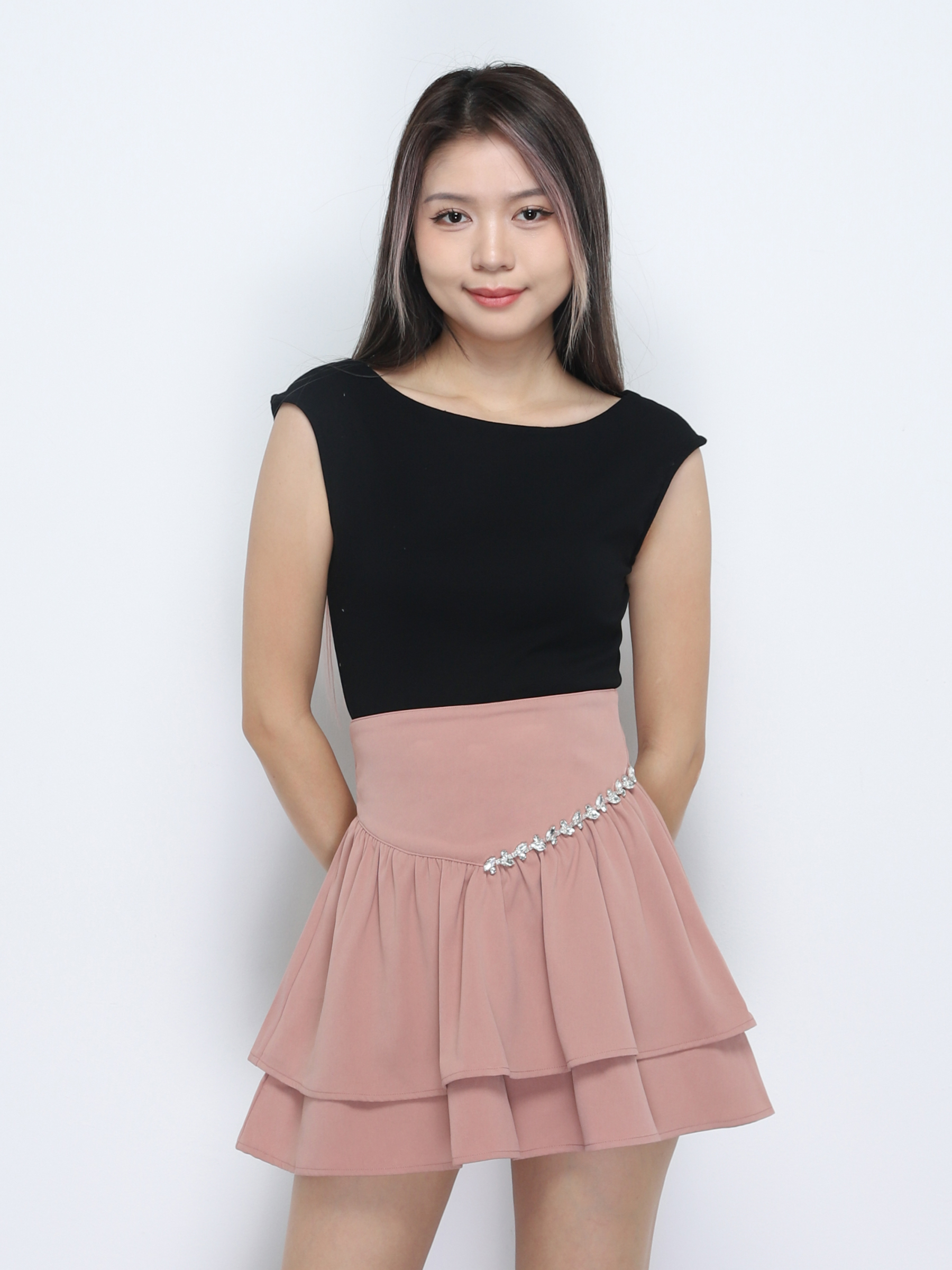 High Waist Decorative Diamond Skirt Pants 34664