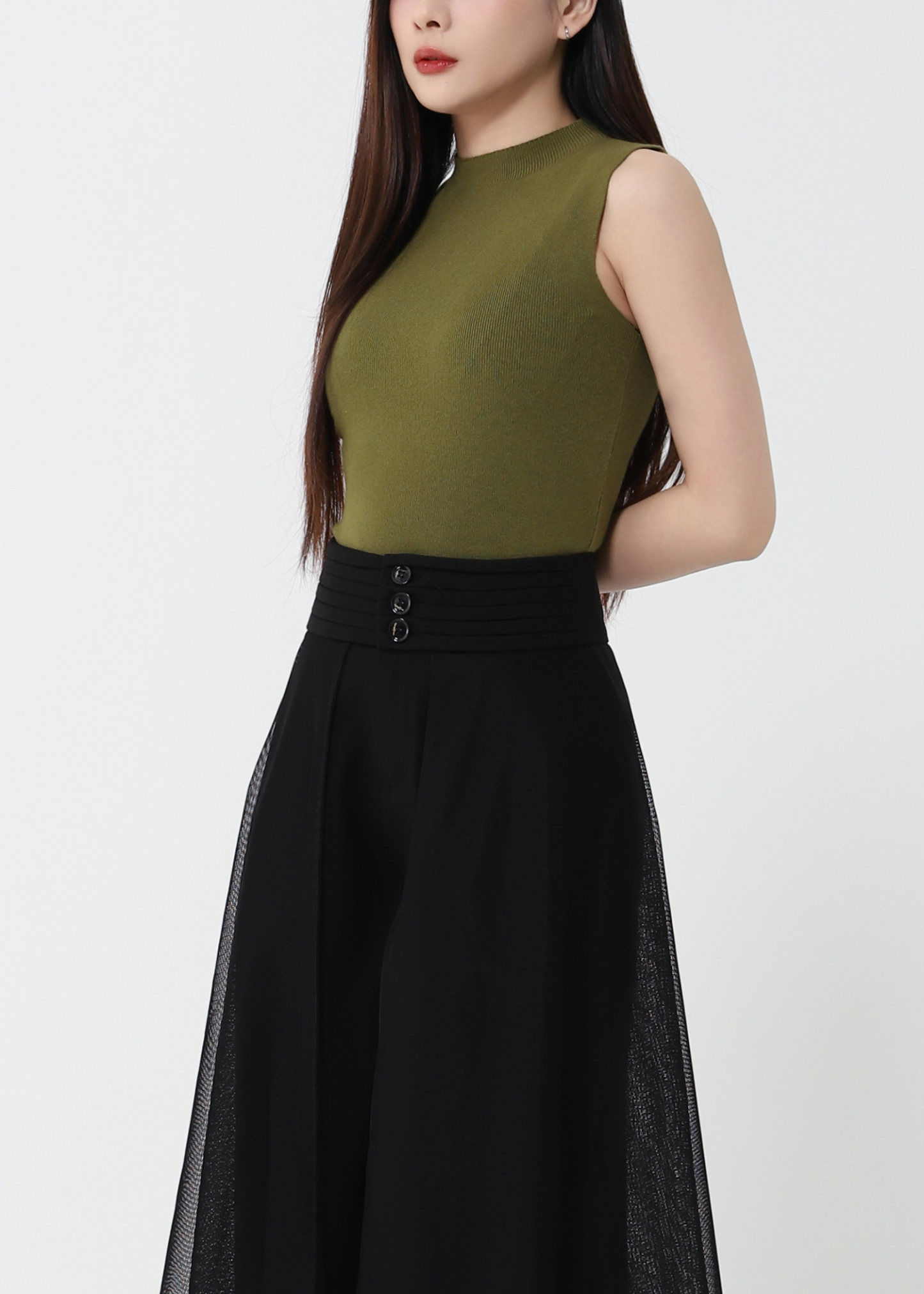 [PREORDER] High Waist With Net Long Pants 47308