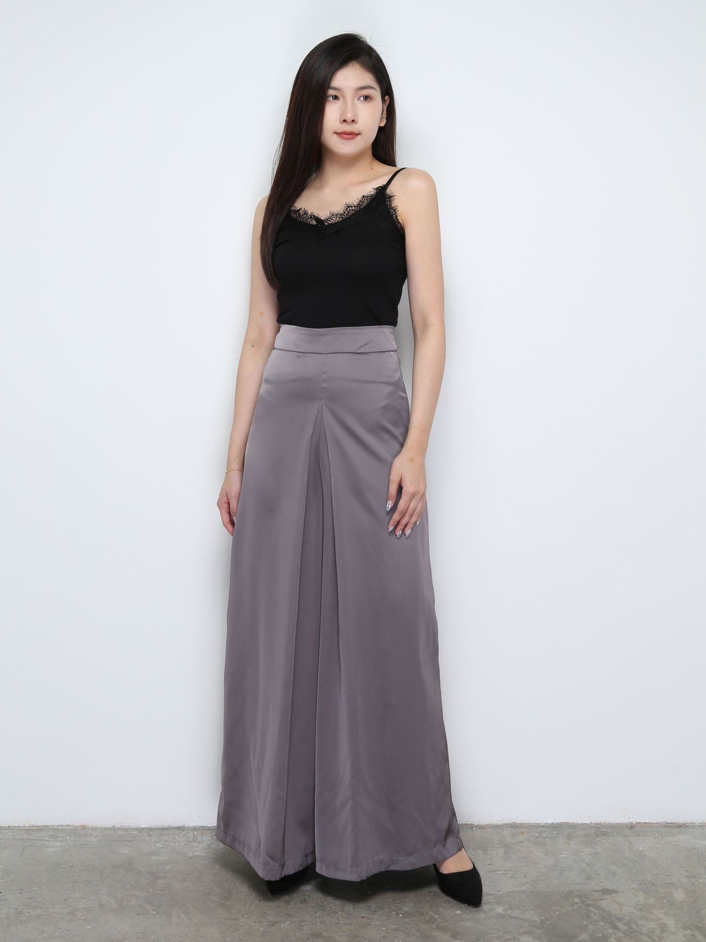 High Waist Back Zip Long Pant 30698