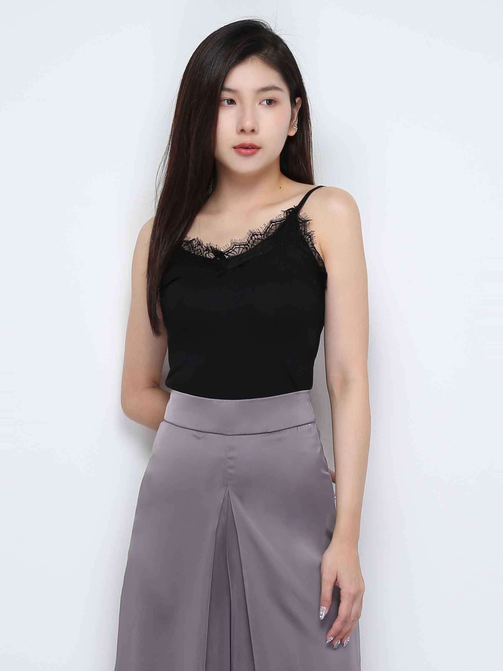 High Waist Back Zip Long Pant 30698