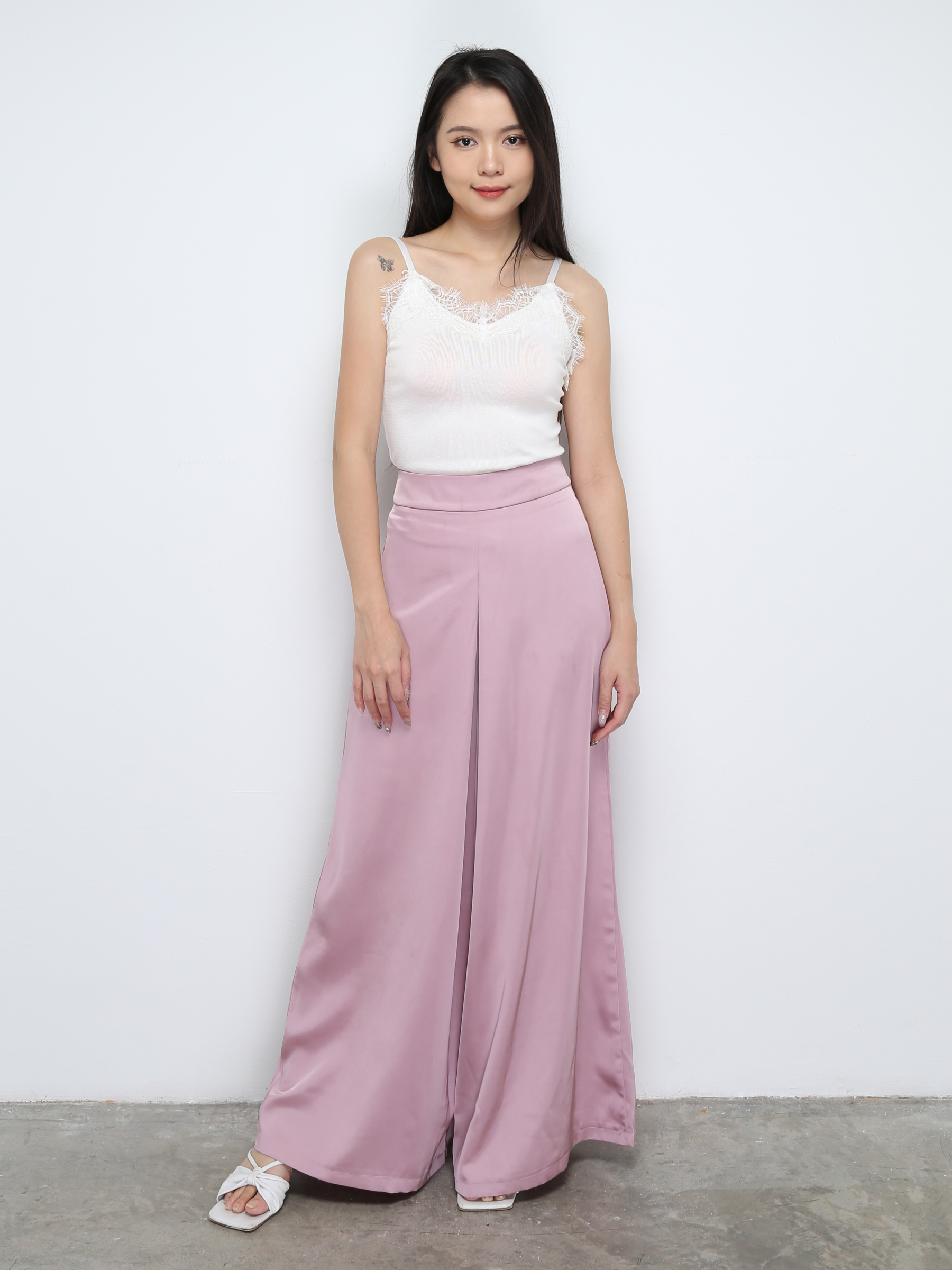 High Waist Back Zip Long Pant 30698