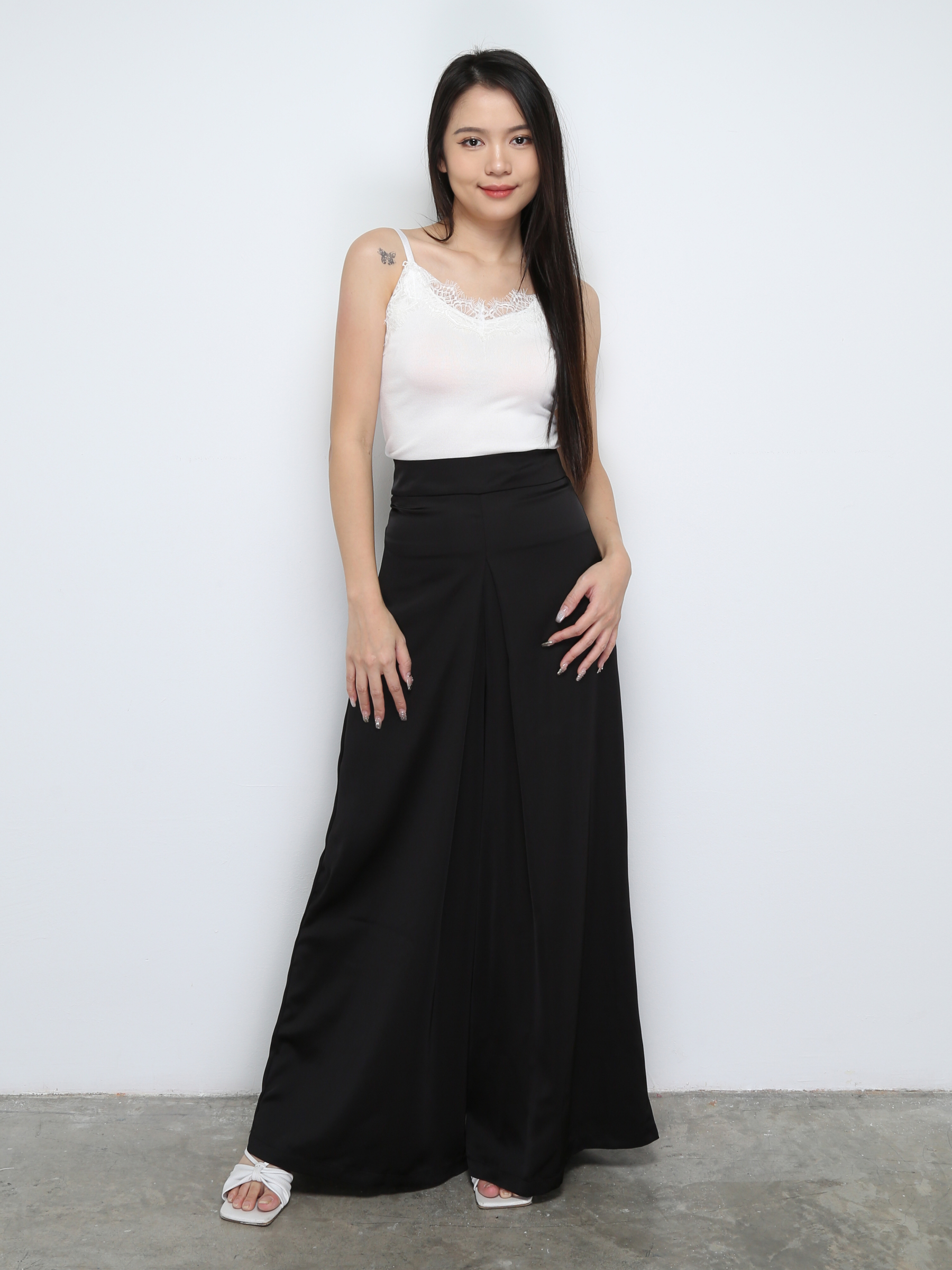 High Waist Back Zip Long Pant 30698