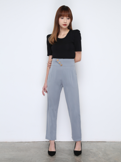 Flower V Neck With Front Button Jumpsuit 14926