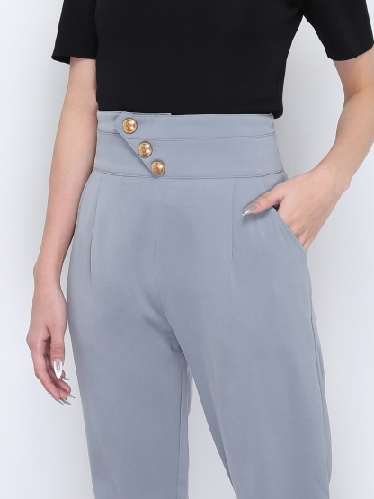 Flower V Neck With Front Button Jumpsuit 14926