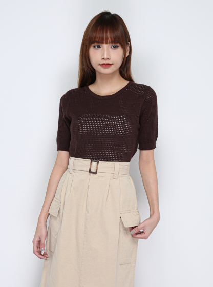 Knitted Eyelet Top 15200