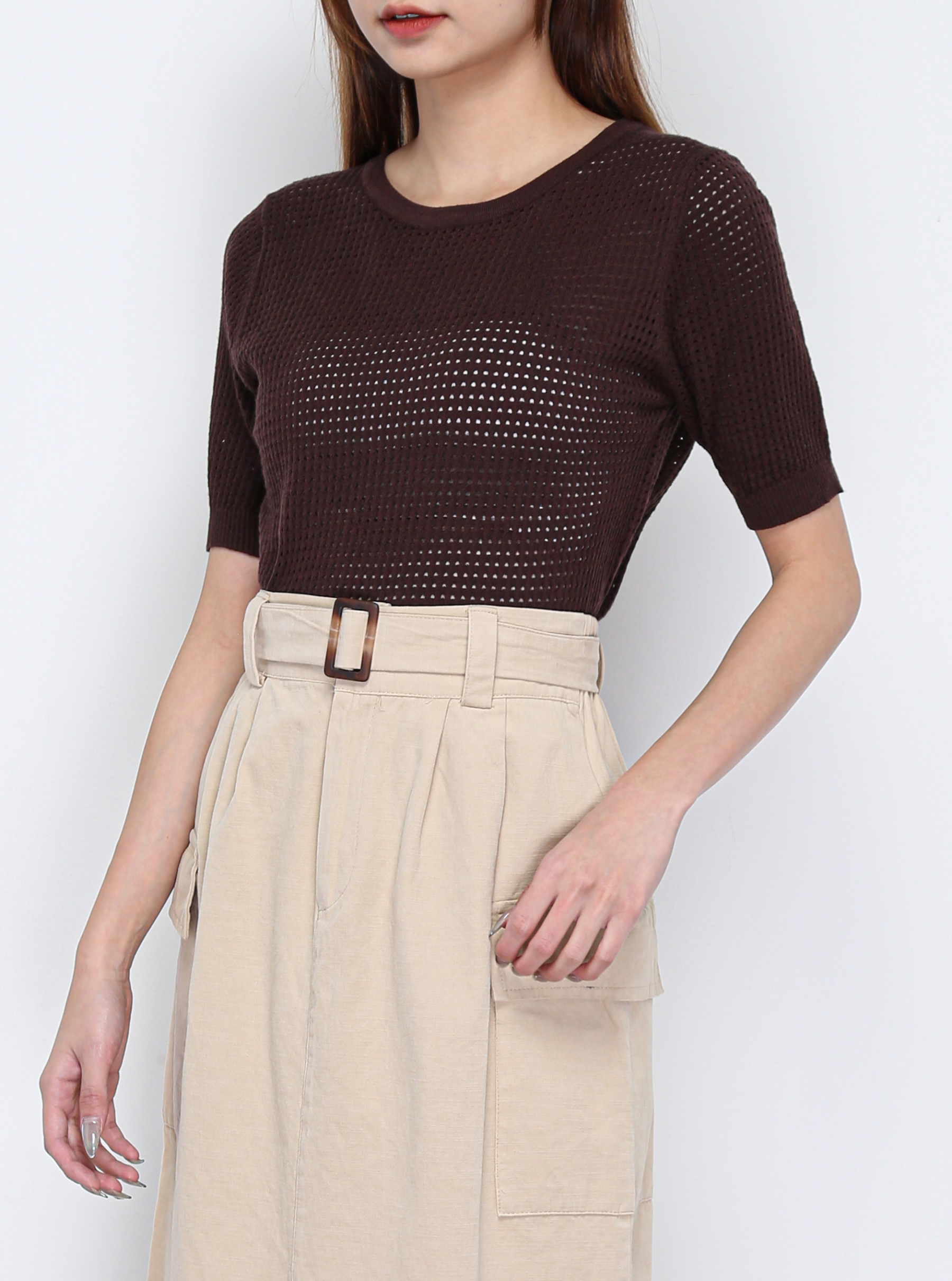 Knitted Eyelet Top 15200
