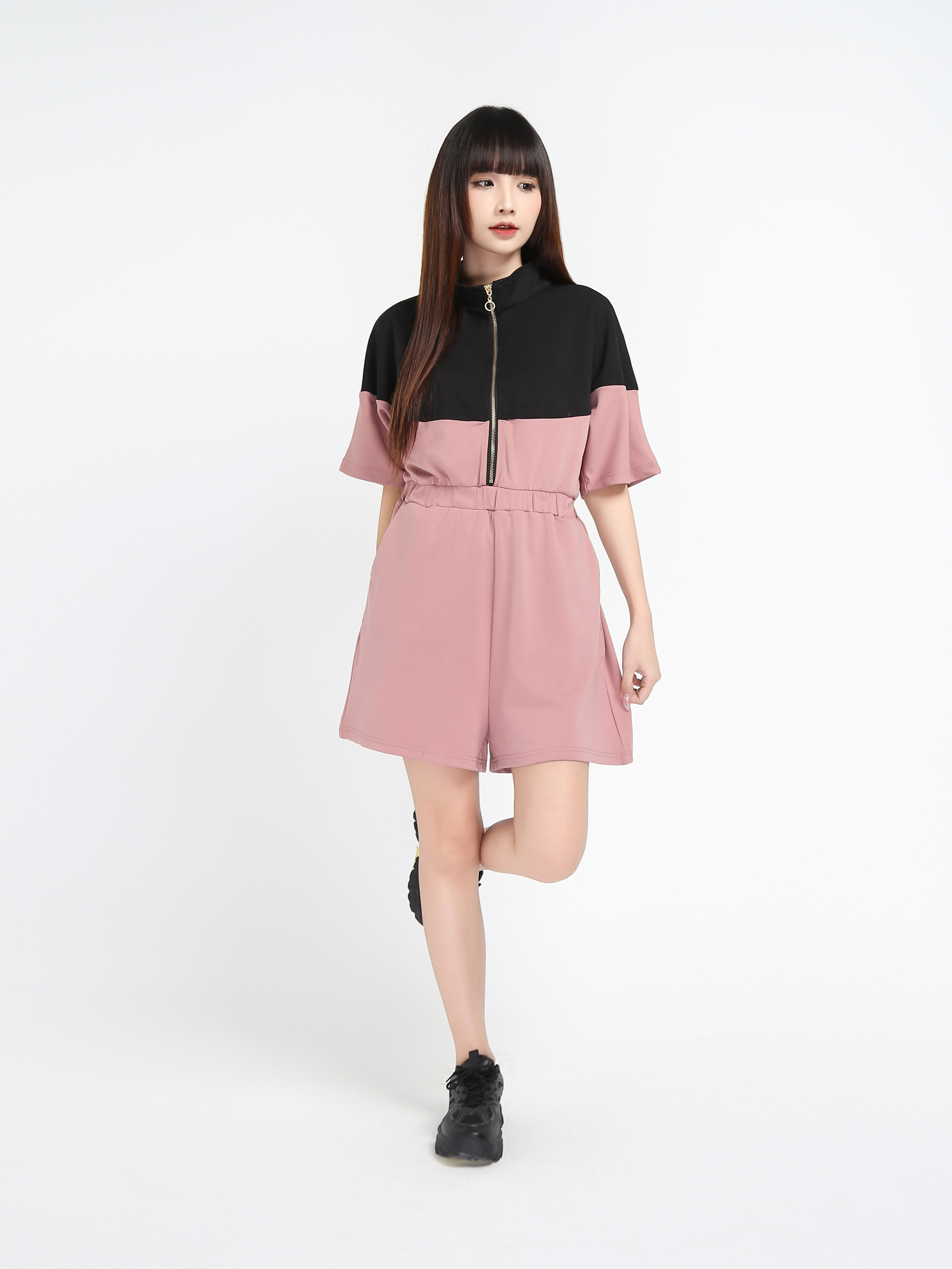 Front Zip Sport Wear Jumpsuit 15773