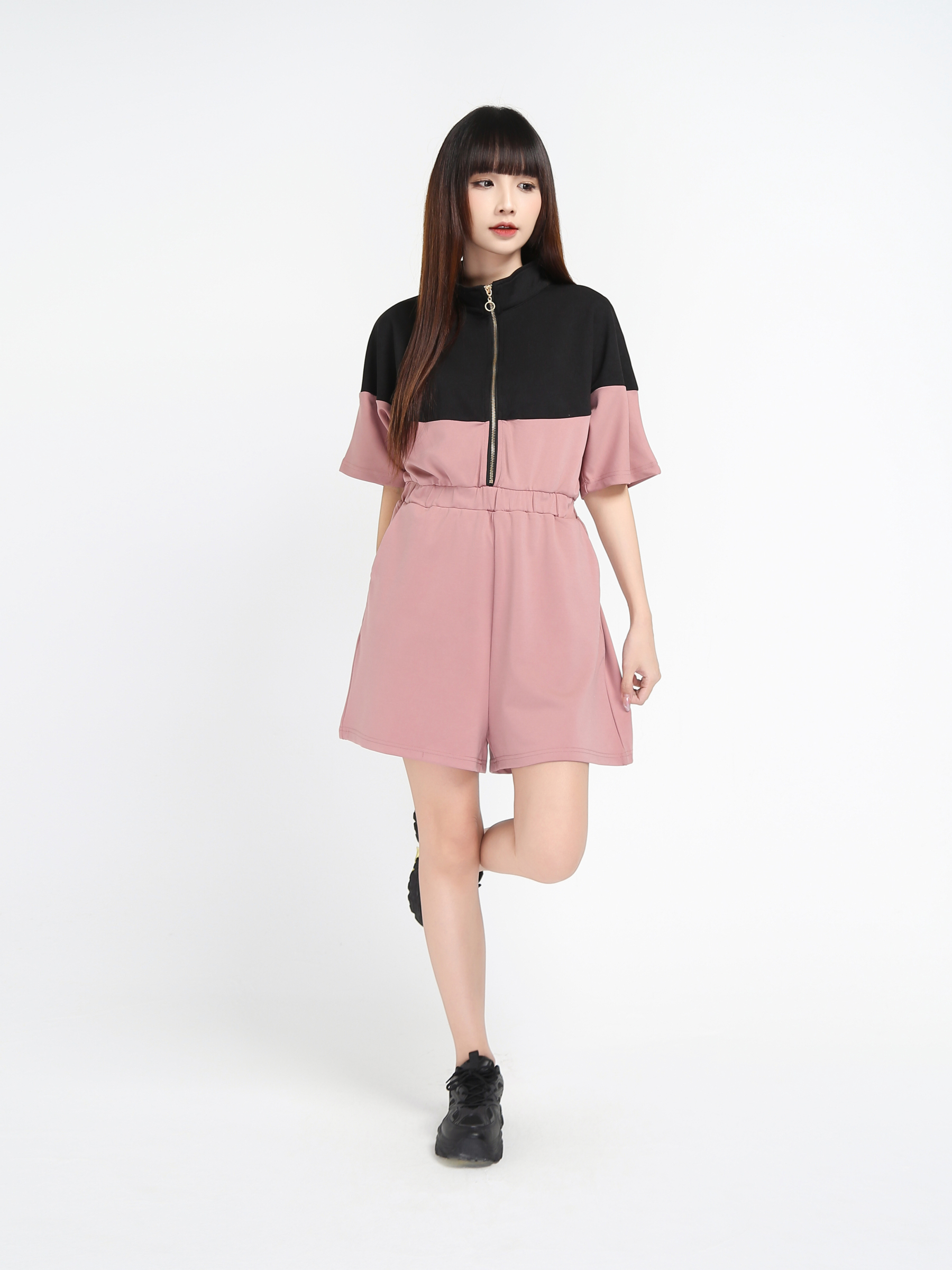 Front Zip Sport Wear Jumpsuit 15773