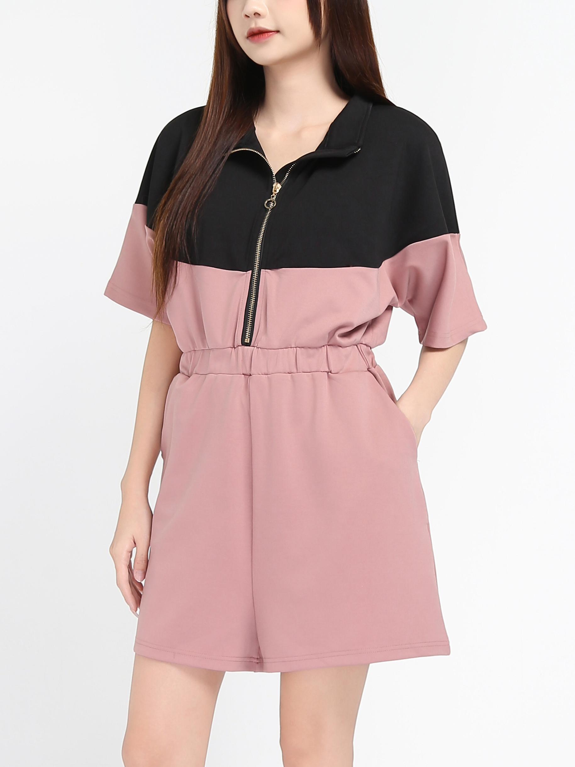 Front Zip Sport Wear Jumpsuit 15773