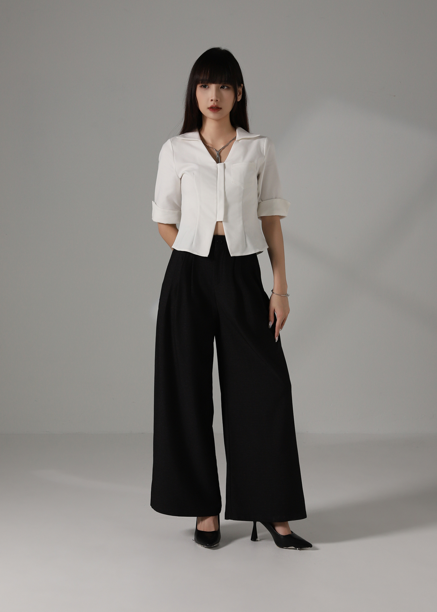 High Waist Wide Leg Long Pants DJ111