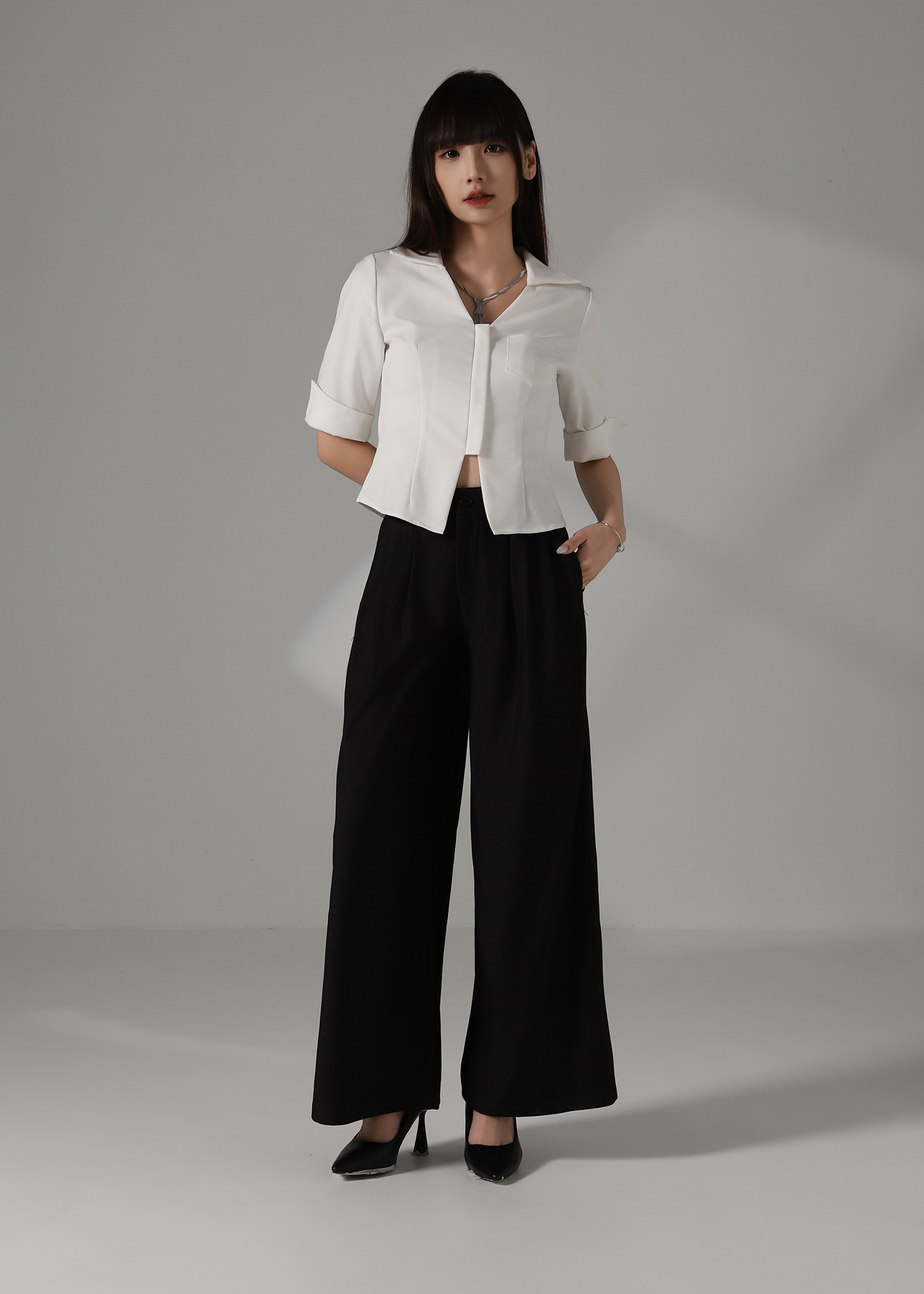 High Waist Wide Leg Long Pants DJ111