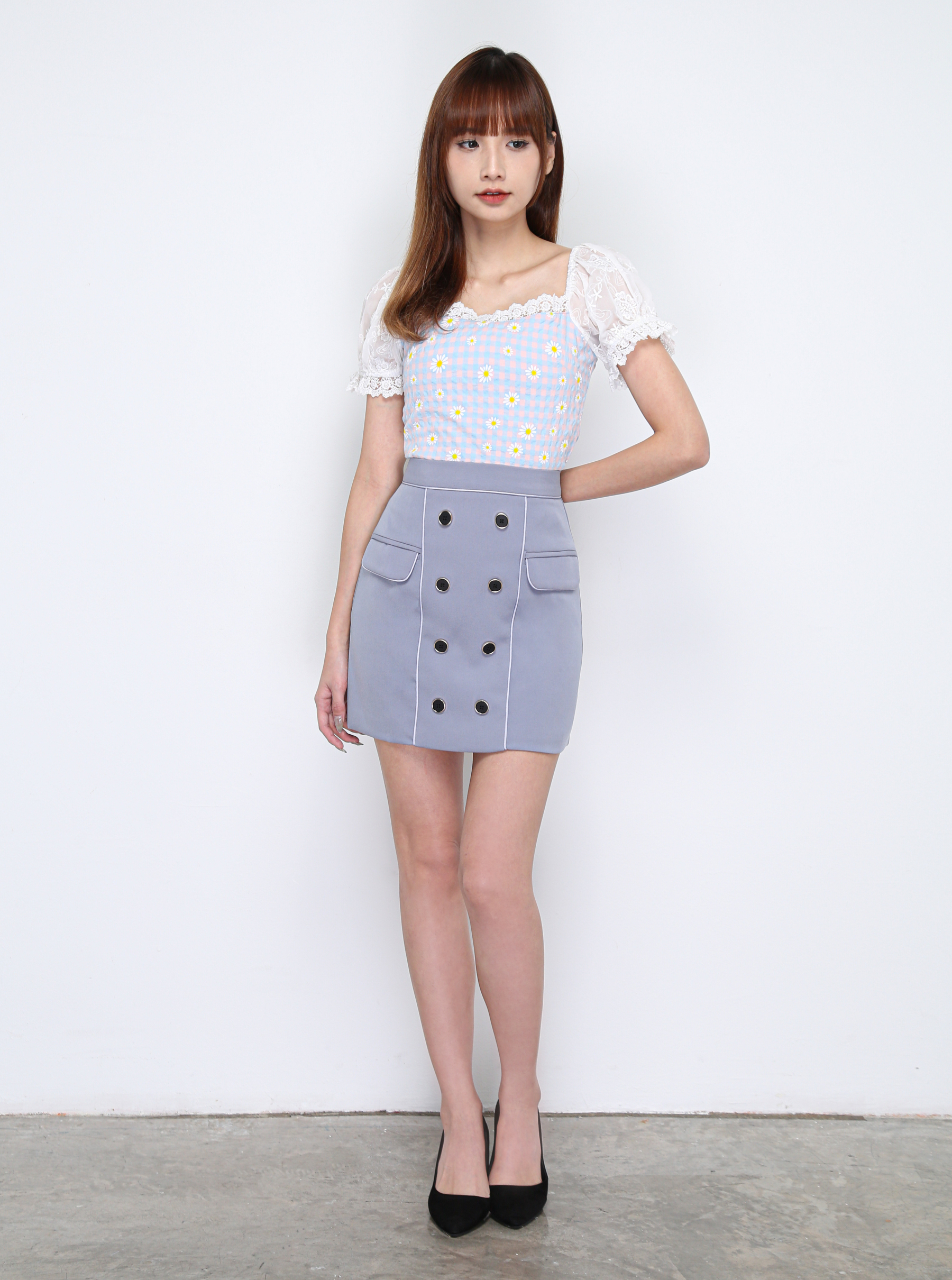 Front Button Skirt 13190