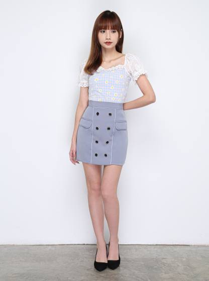 Front Button Skirt 13190