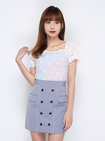 Front Button Skirt 13190