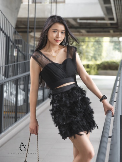 Back Zip Hairy Skirt Pant 29862