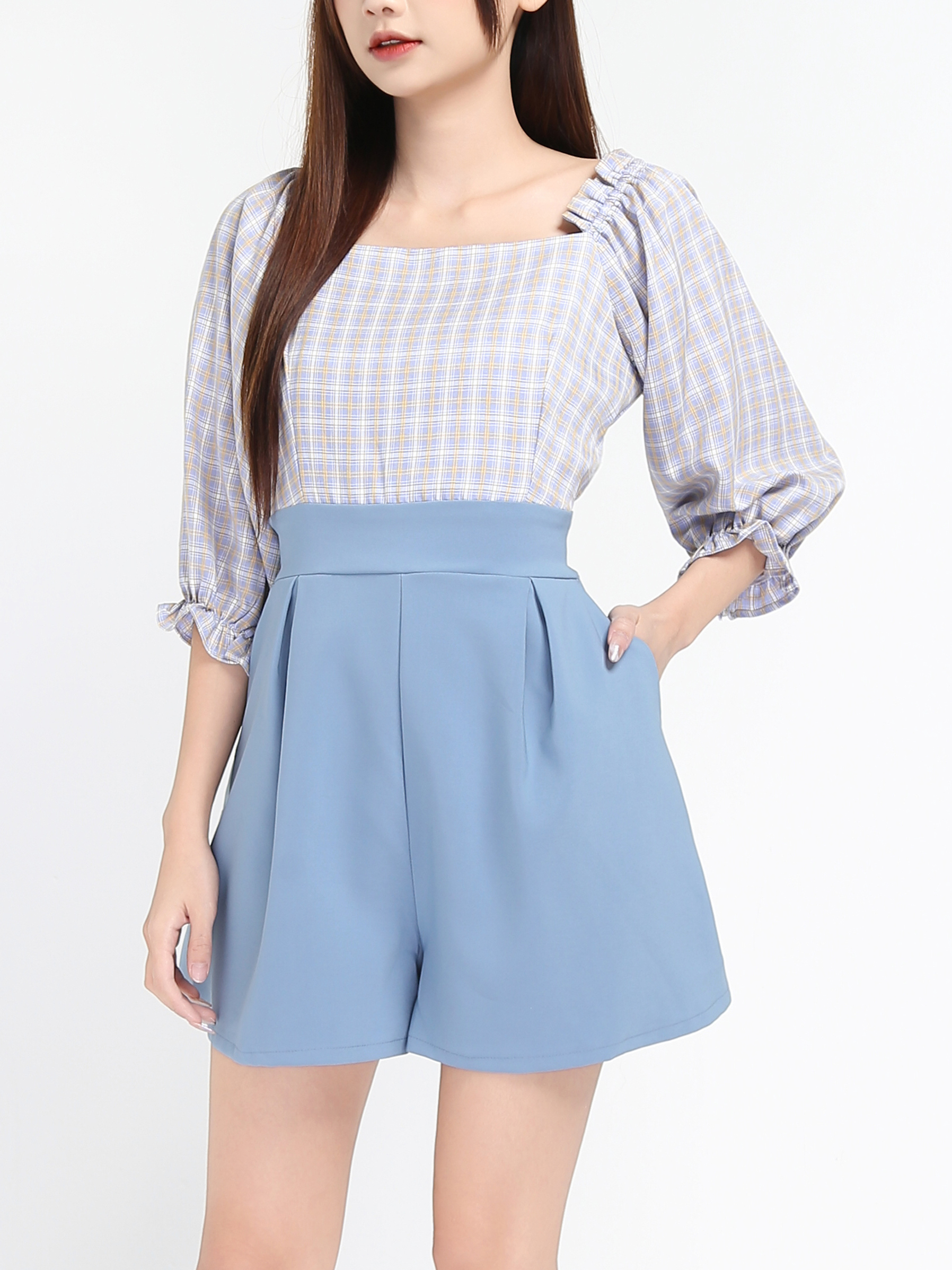 Off Shoulder Pliad Jumpsuit 17404