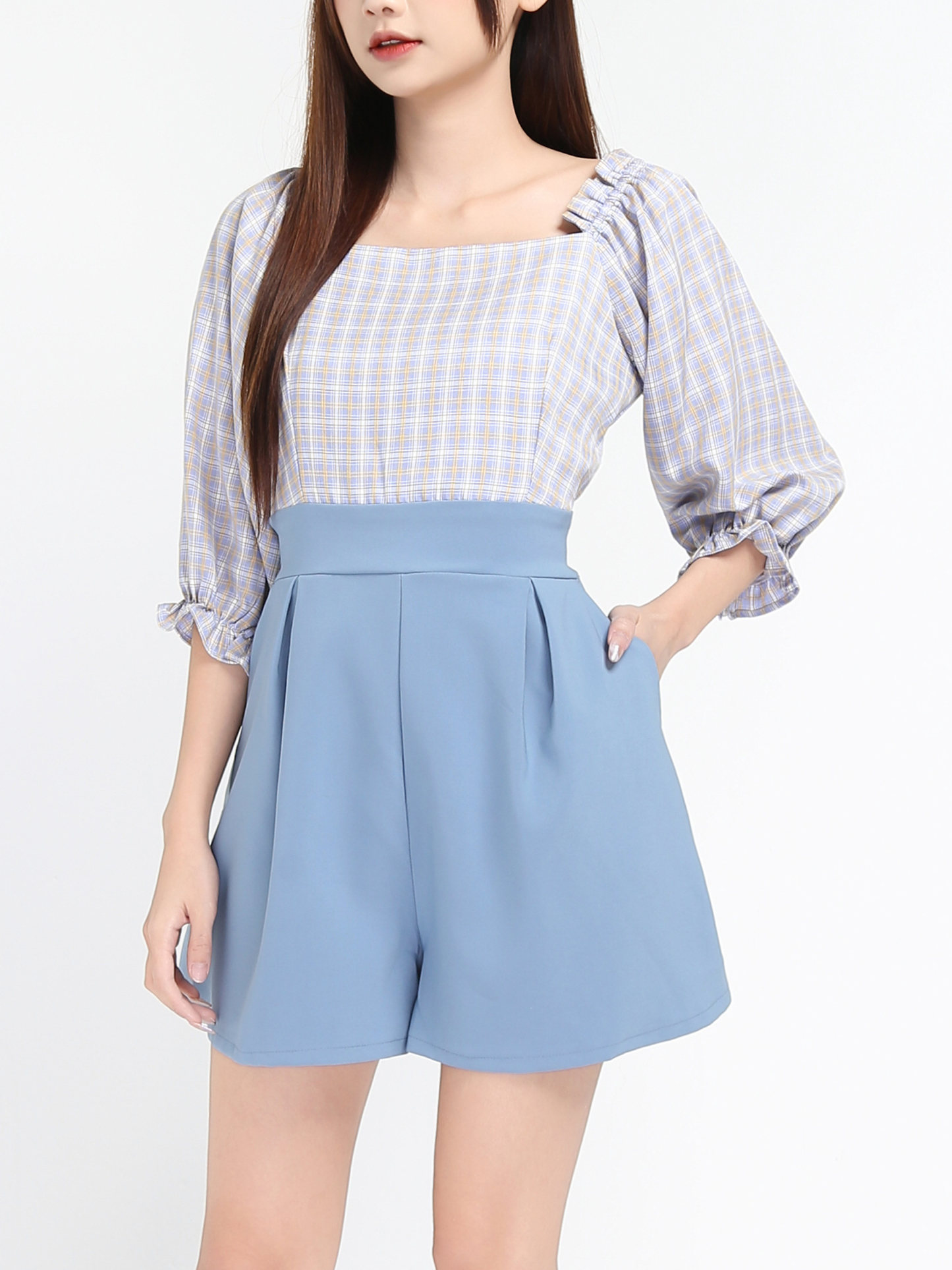 Off Shoulder Pliad Jumpsuit 17404