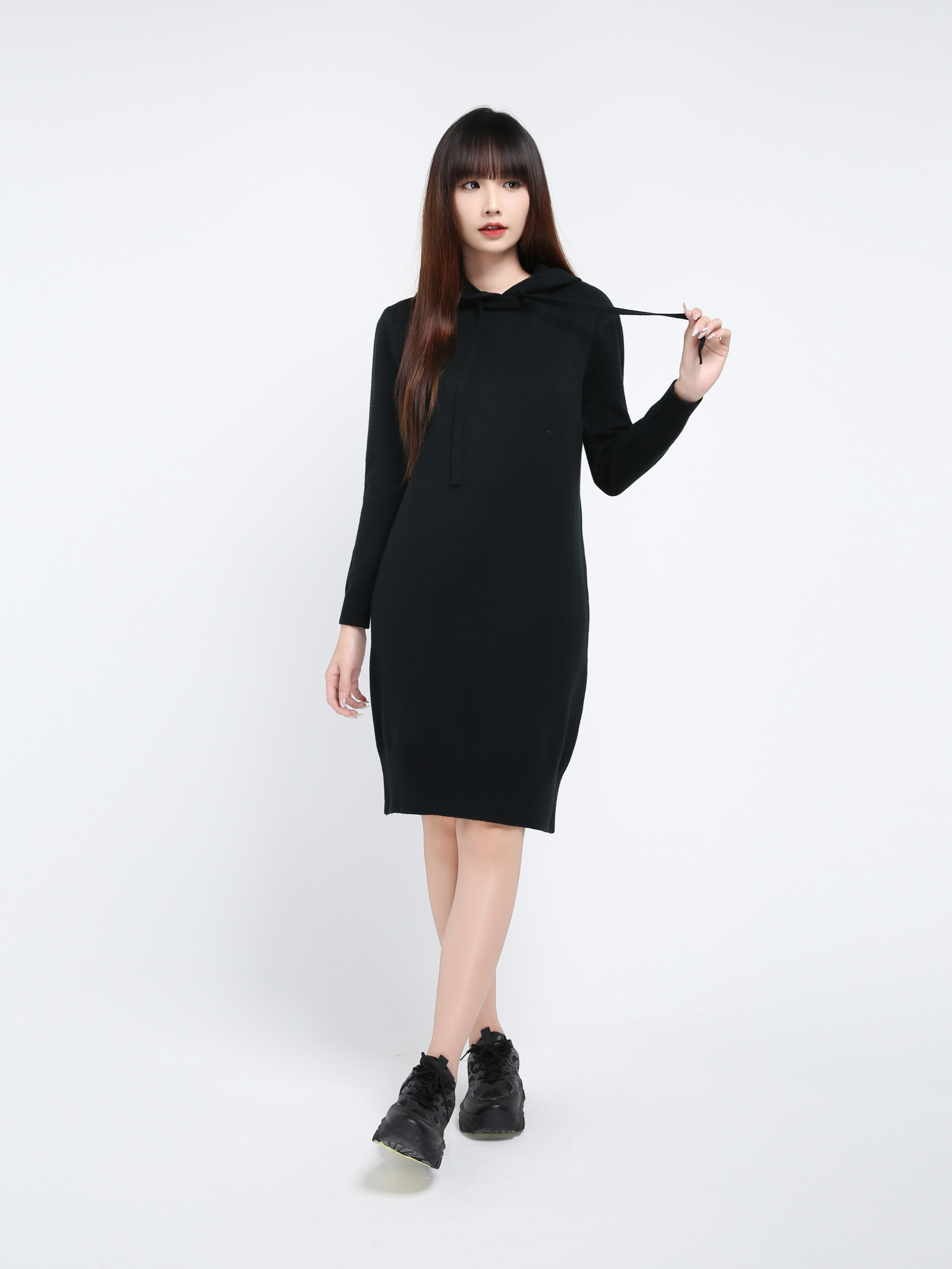 Knitted Hoodie Dress 17436