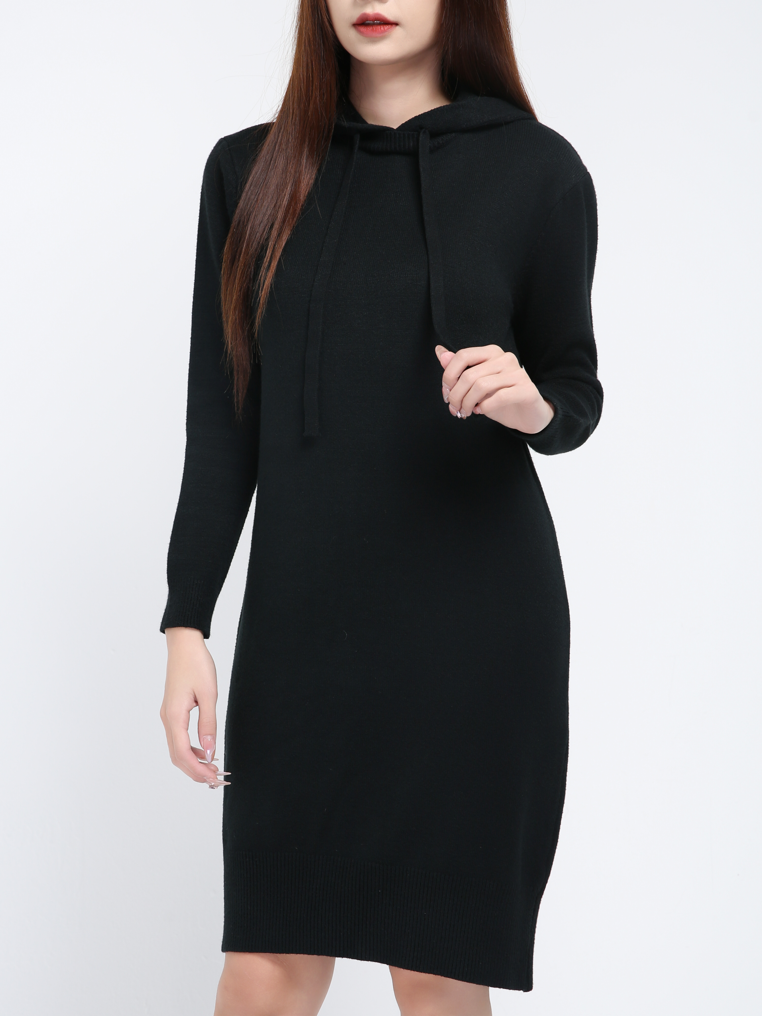 Knitted Hoodie Dress 17436