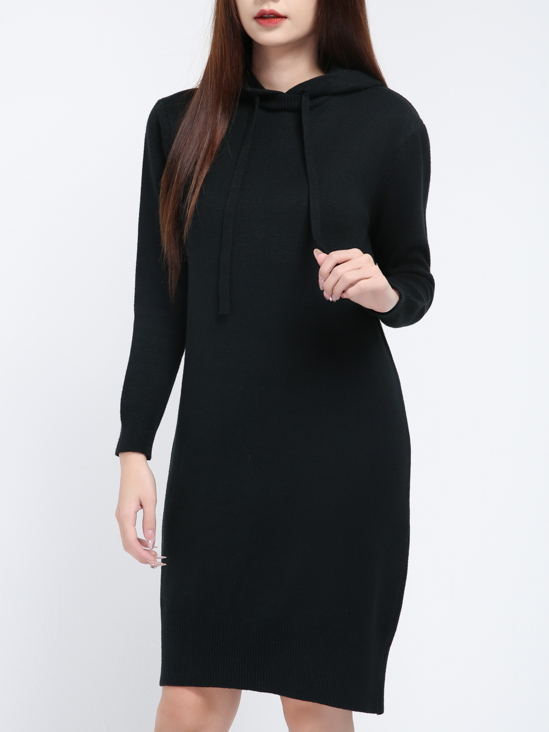 Knitted Hoodie Dress 17436