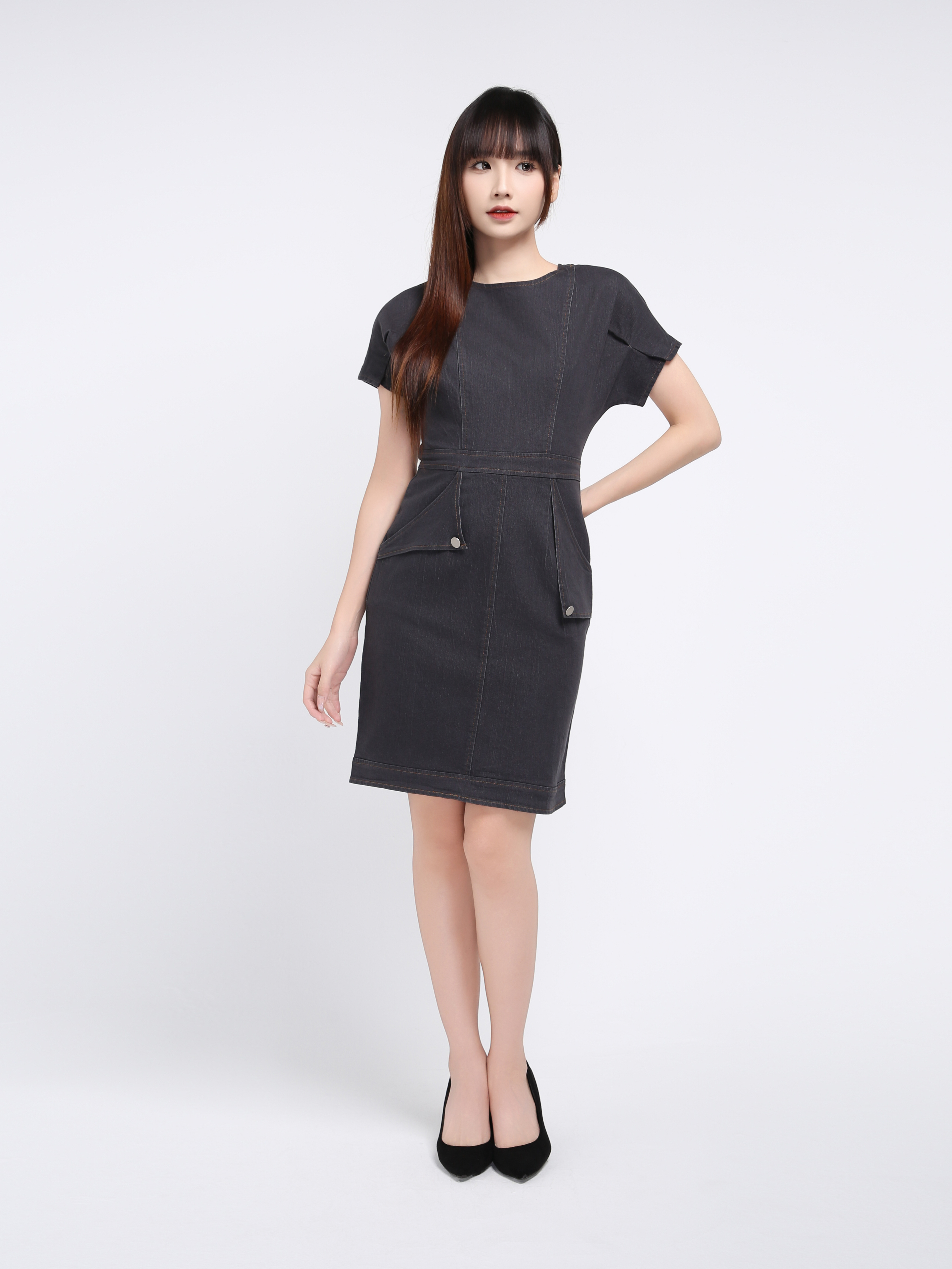 Denim Side Pocket Dress 17443