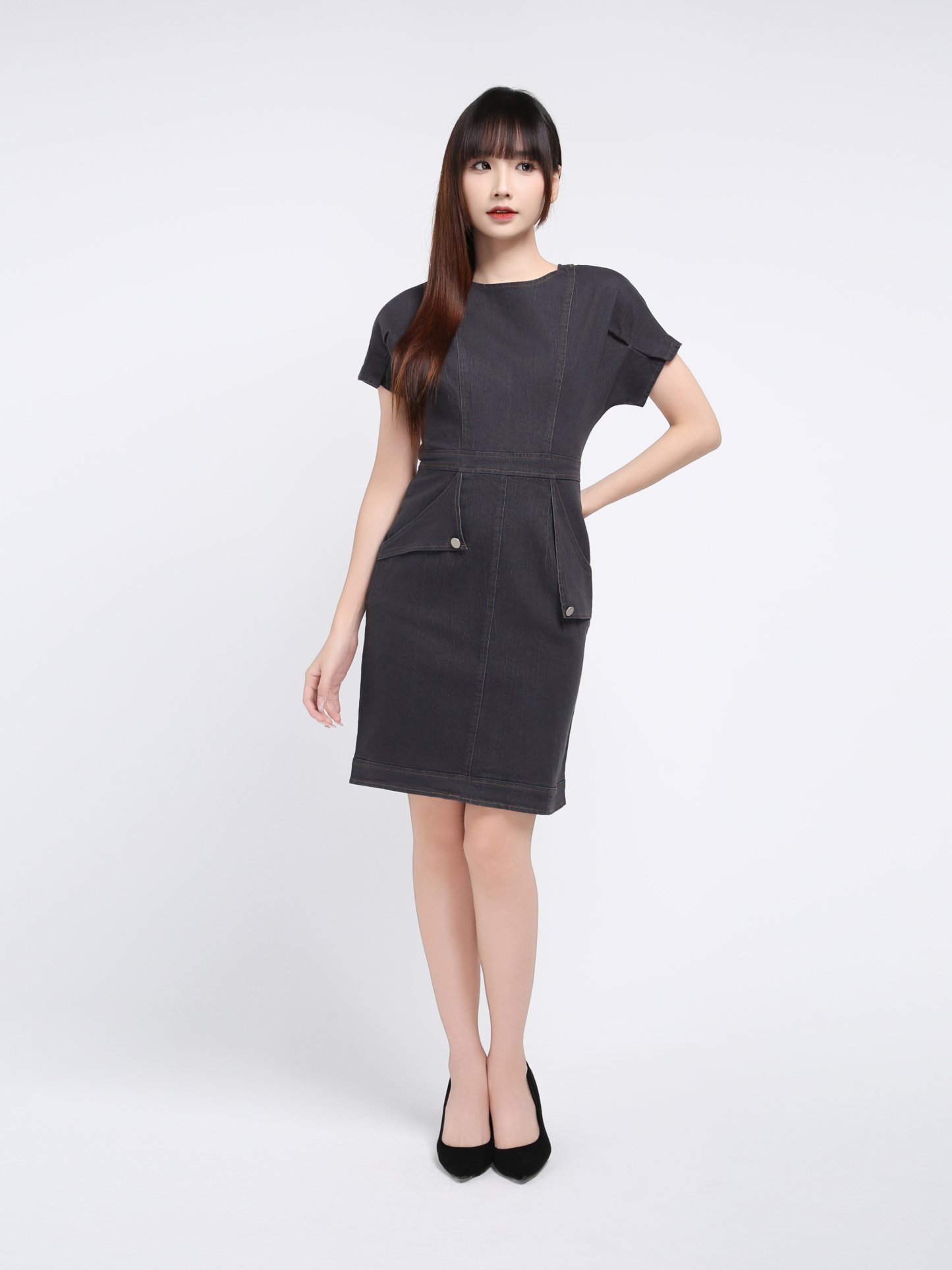 Denim Side Pocket Dress 17443